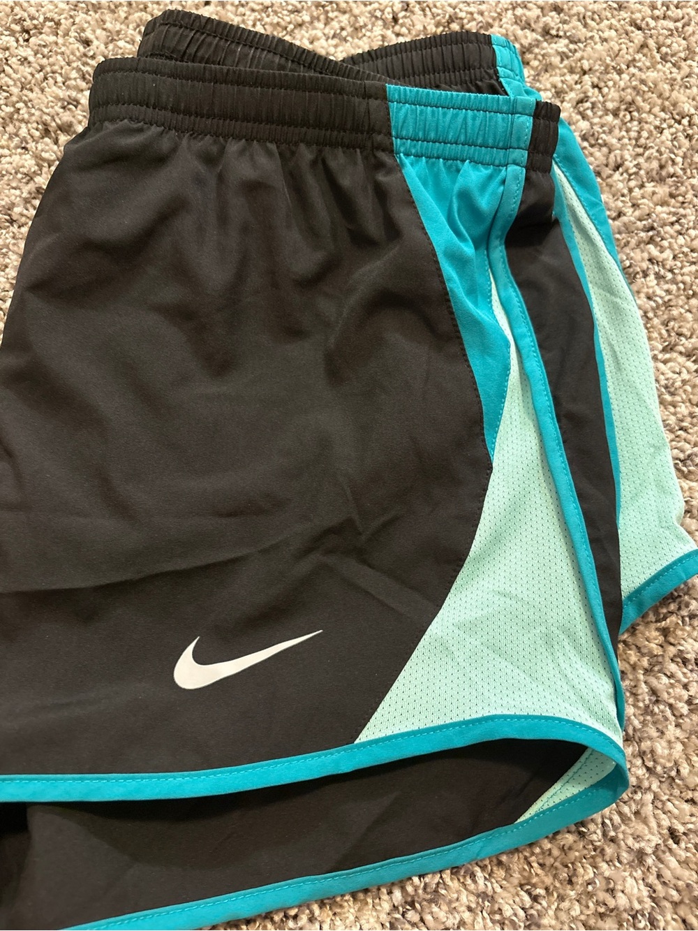 Nike Women's Black & Teal Running Shorts